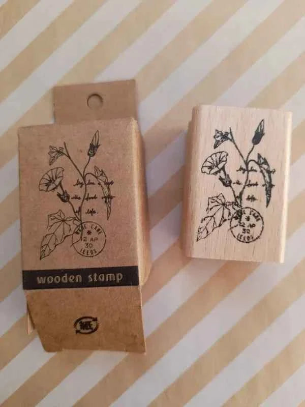 Houten stempel | Bloem met Poststempel | 4 x 3 cm