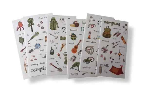 6 vellen washistickers | Vakantie en Kamperen