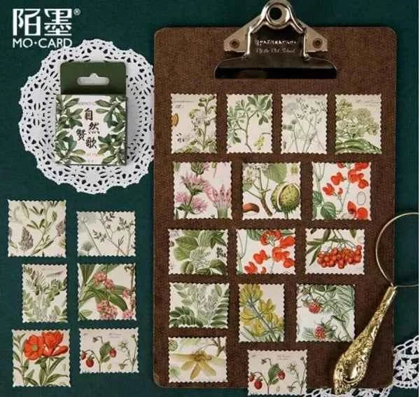 Stickerdoosje | Vierkante bloemenstickers