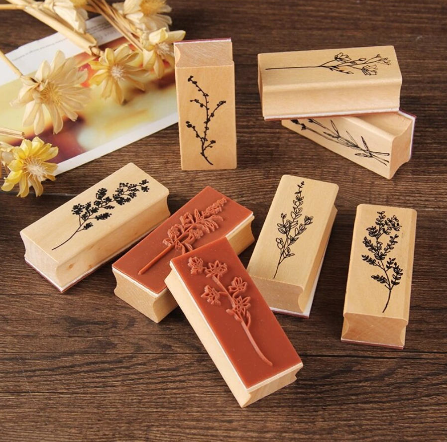 Wooden stamp | Leaf stem 1 | 6.5 x 2.5 cm