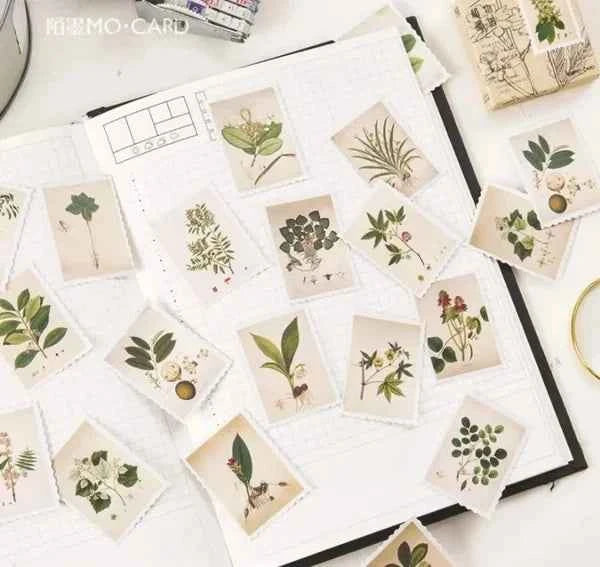 Stickerdoosje | Planten stickers | Postzegelvorm