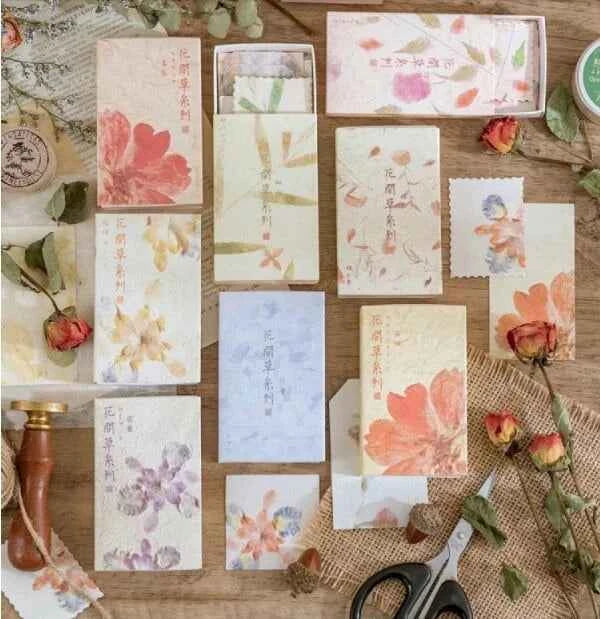 Doosje papier | Bloemen in gele tinten
