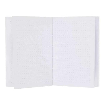 Notitieboek A6 | Roze met blauwe band | Dotted grid