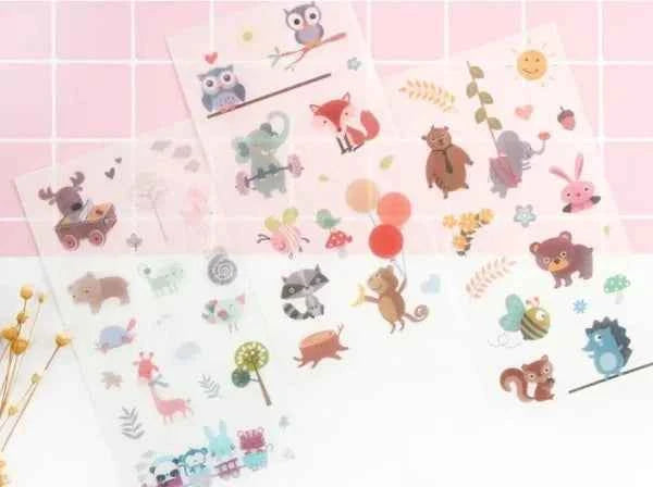 6 vellen washistickers | Kinder Cartoonstickers