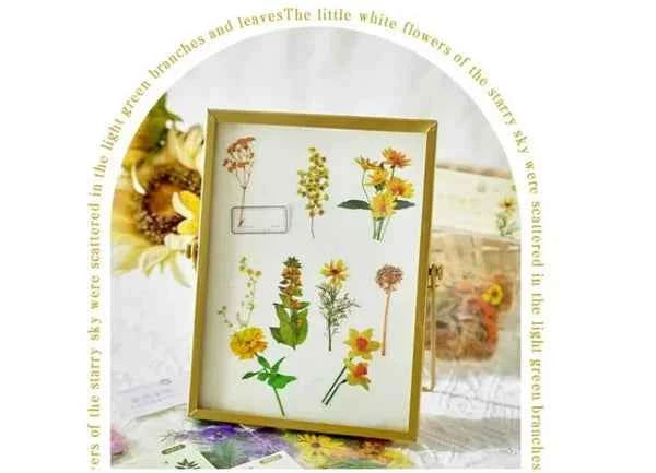 PET-stickers | Gele bloemen