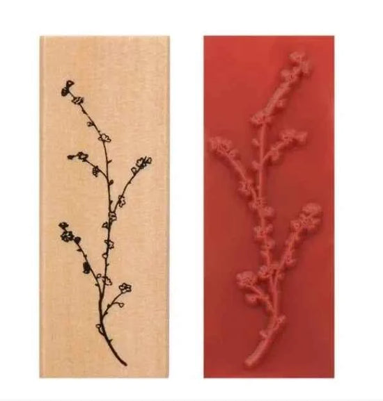 Houten stempel | Bladstengel 3 | 6,5 x 2,5 cm