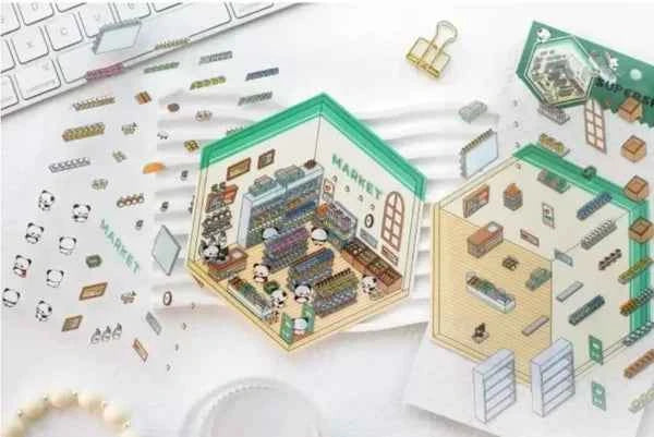 3D- Scene stickers | Supermarkt