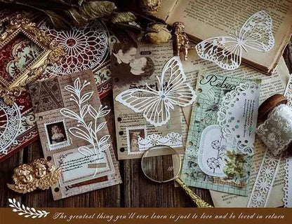 Kanten papier 10-delig | Kanten vlinders en bladeren
