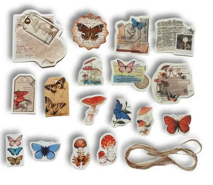 30-delig papier- en stickerset | Thema natuur