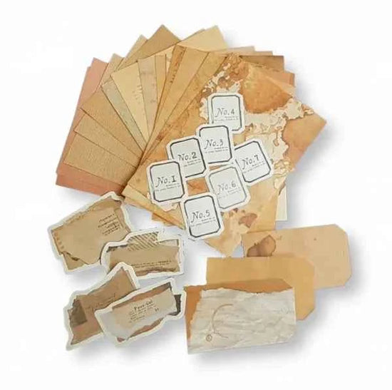 30-delig papierset | Oud bruin