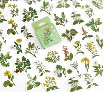 Stickerdoosje | Planten en gele bloemen