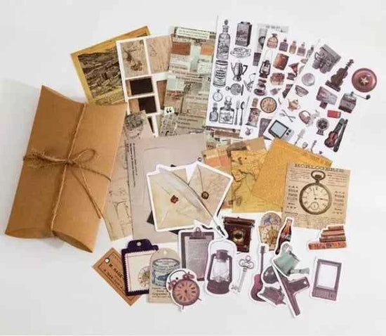 30-delig papier- en stickerset | Retro thema