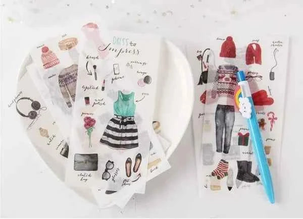 6 vellen washistickers | Kleding