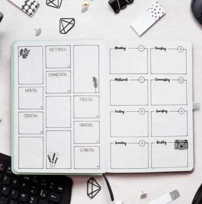 Bullet journal | Zwart met goud | 120 grams papier