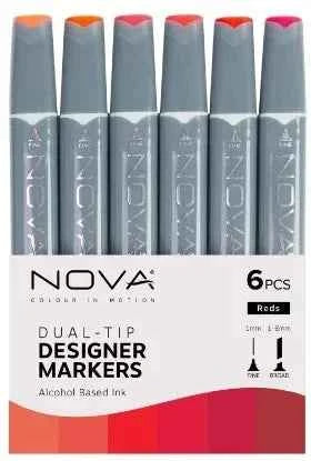 Twin Markers | Roodtinten | 6 stuks