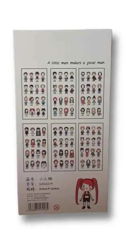 6 vellen washistickers | Mensen Stickers | Cartoon