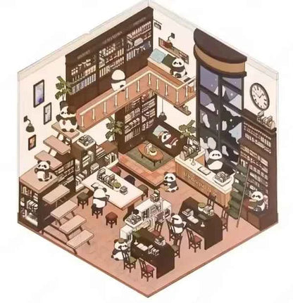 3D- Scene stickers | Boekenwinkel nacht