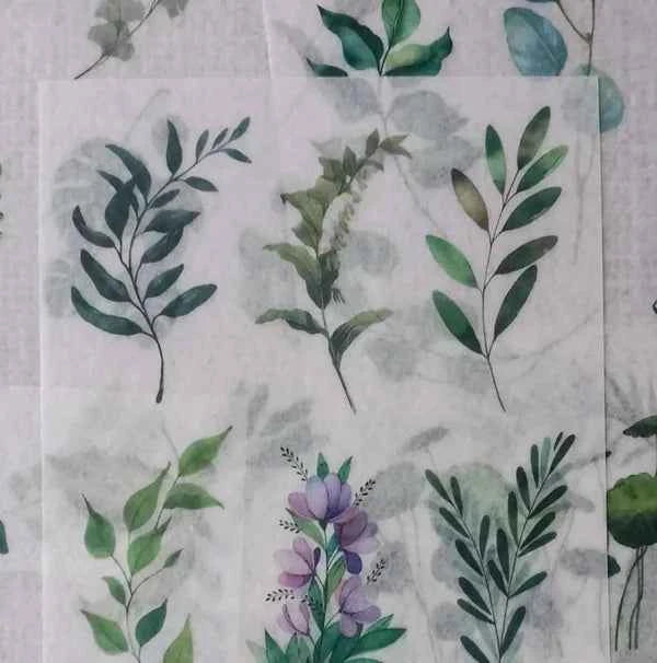 6 vellen washistickers | Groene Takjes en Blaadjes