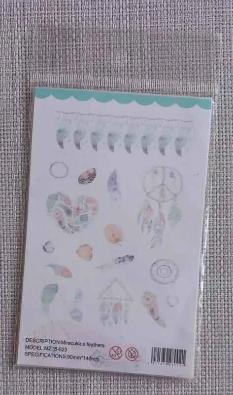 6 vellen washistickers | Dromenvangers en Veren