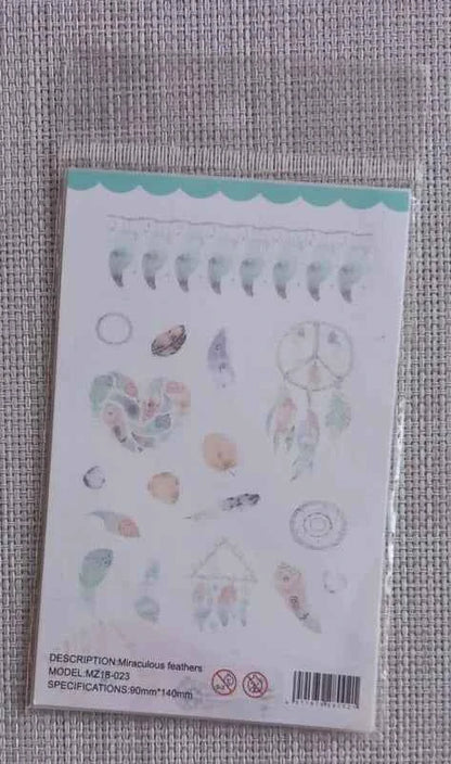 6 vellen washistickers | Dromenvangers en Veren