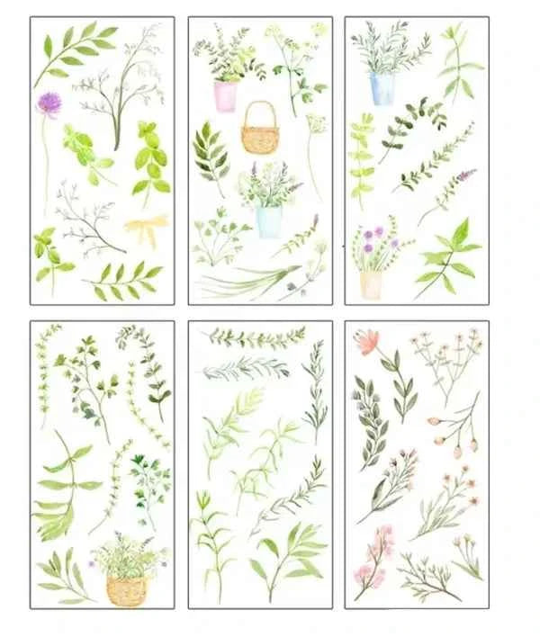 6 vellen washistickers | Ragfijne Takjes en Bloemetjes