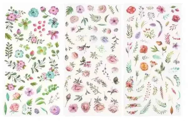 3 vellen washistickers | Kleine Bloemetjes