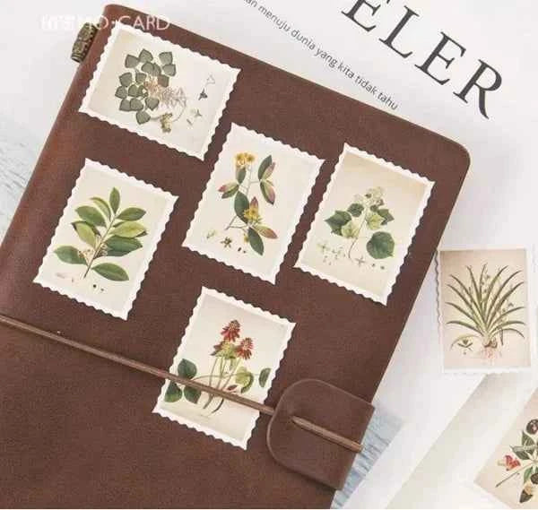 Stickerdoosje | Planten stickers | Postzegelvorm