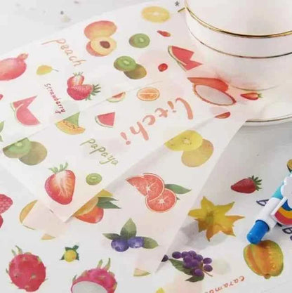 6 vellen washistickers | Fruitstickers