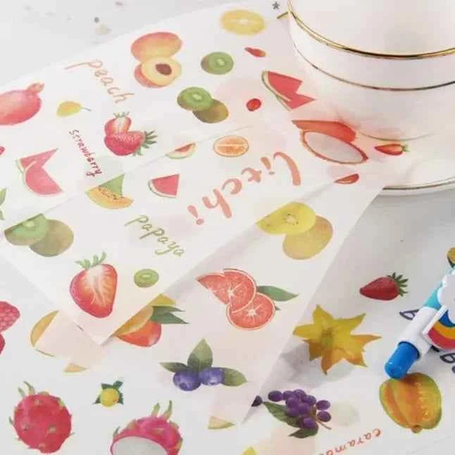 6 vellen washistickers | Fruitstickers