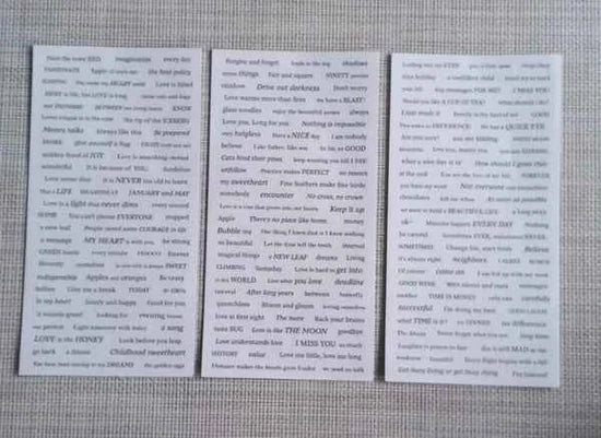 Tekststickers | Wit met zwart | Washi