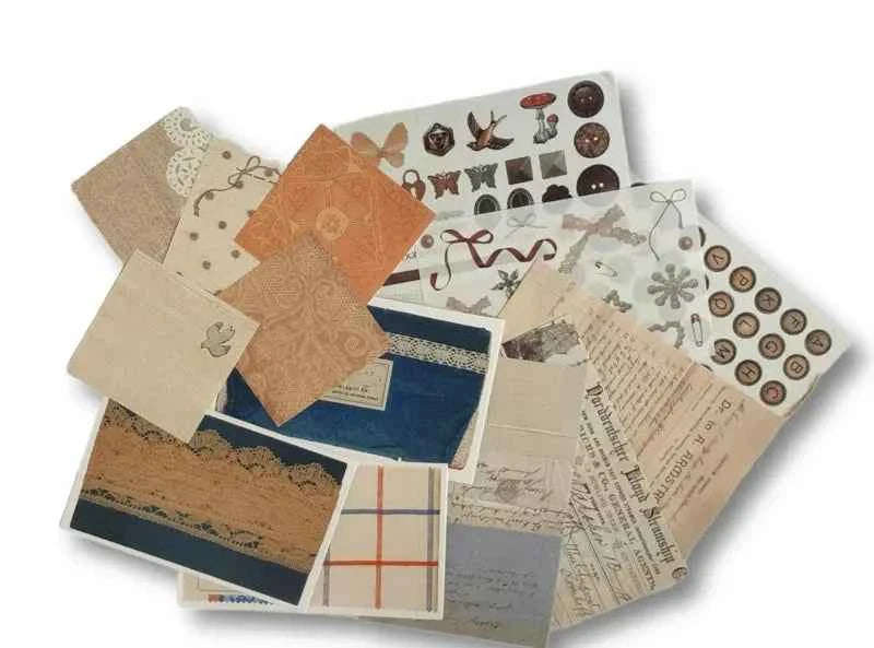 30-delig papier- en stickerset | Thema handwerken en naaien