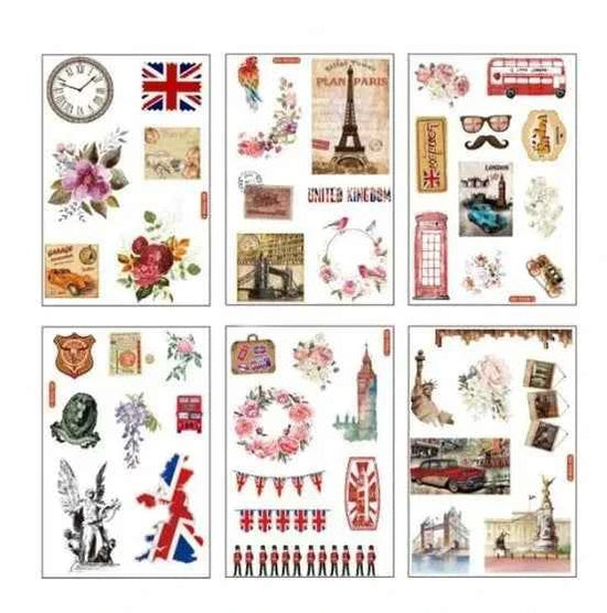 6 vellen washistickers | Engeland