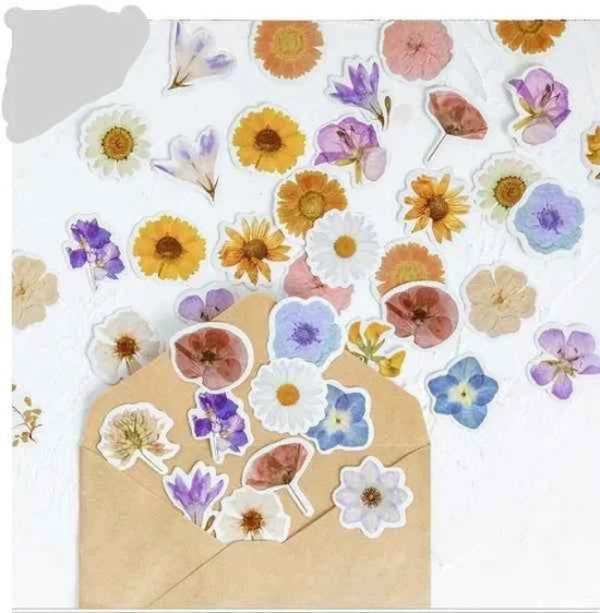Stickerdoosje | Gekleurde bloemenstickers