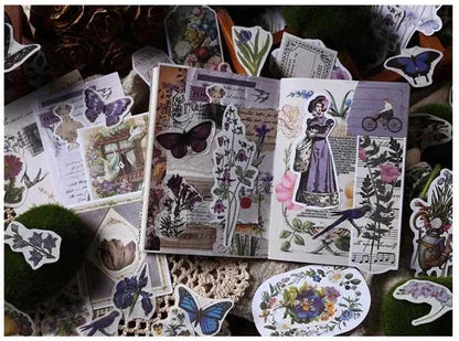 200-delig papier- en stickerset | Paarse kleuren