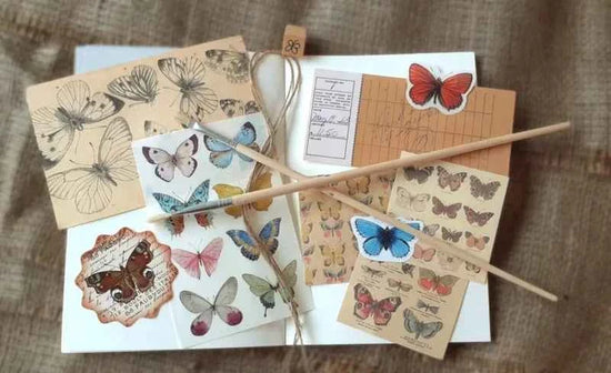 30-delig papier- en stickerset | Thema natuur