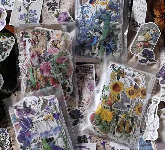 200-delig papier- en stickerset | Blauwe kleuren
