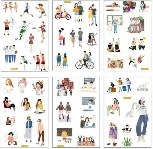 6 vellen washistickers | Sport