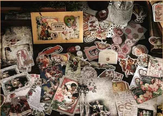 100-delig papier- en stickerset | Rode tinten