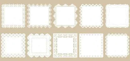 Kanten papier 10-delig | Kanten vierkantjes