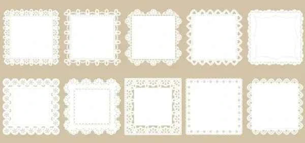 Kanten papier 10-delig | Kanten vierkantjes