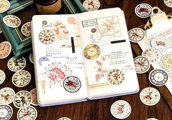 Stickerdoosje | Klokkenstickers | Vintage