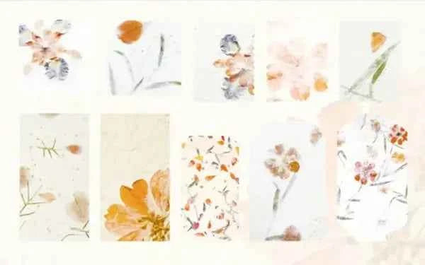 Doosje papier | Bloemen in rode tinten
