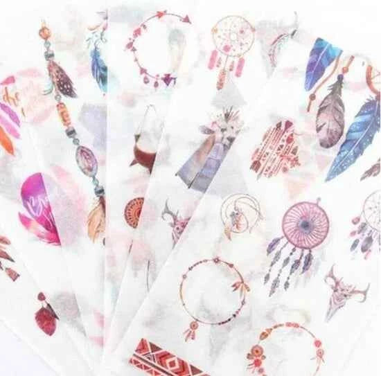 6 vellen washistickers | Veren en Dromenvangers