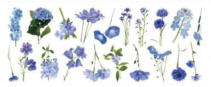 PET-stickers | Blauwe bloemen
