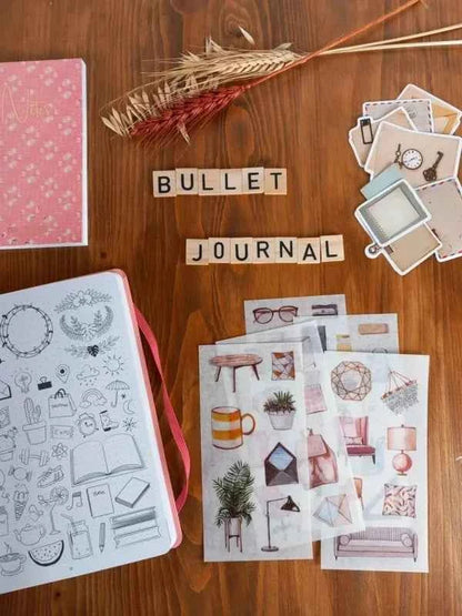 Bullet journal | Roze met goudfolie | 100 grams papier