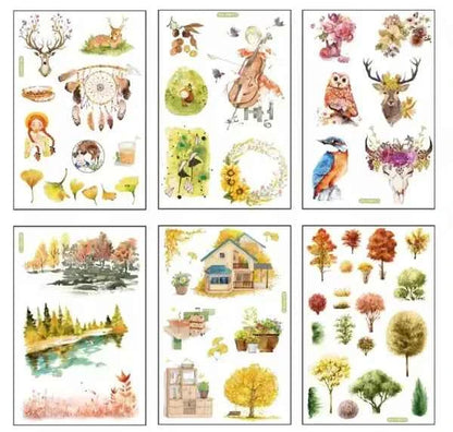 6 vellen washistickers | Herfst Stickers