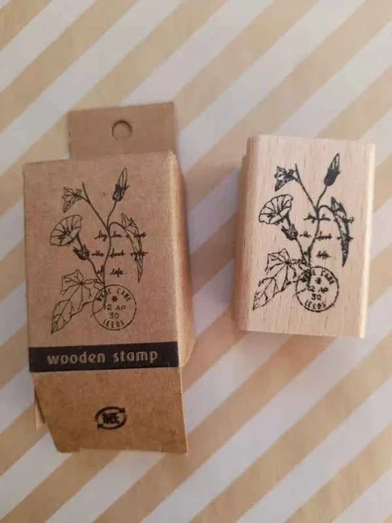 Houten stempel | Bloem met Poststempel | 4 x 3 cm