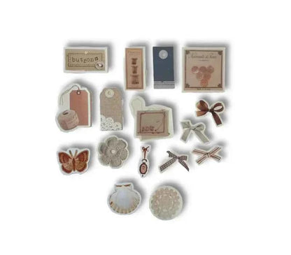 30-delig papier- en stickerset | Thema handwerken en naaien