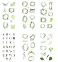 6 vellen washistickers | Groene Kransen en Letters