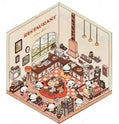 3D- Scene stickers | Restaurant